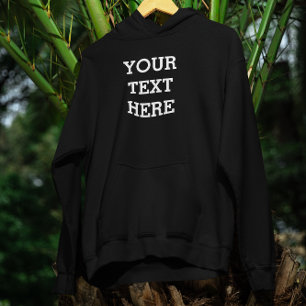 Veste À Capuche Ajouter votre propre texte personnalisé ici noir e