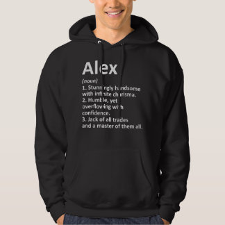 Veste À Capuche ALEX Définition Nom personnalisé Amusant Anniversa