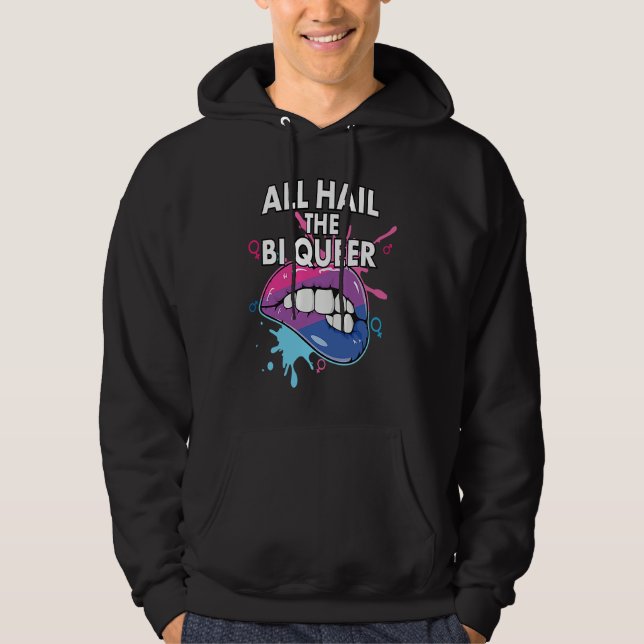 Veste À Capuche All Hail The Bi Queer Bisexual Rainbow Pride LGBTQ (Devant)