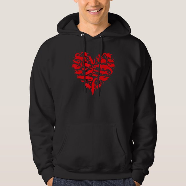 Veste À Capuche Alligator Amoureux des animaux Funny Heart Alligat (Devant)