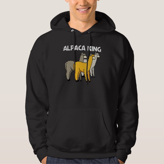 Veste À Capuche Alpaca For Men Dad Camelid Mammal Animal (Devant)
