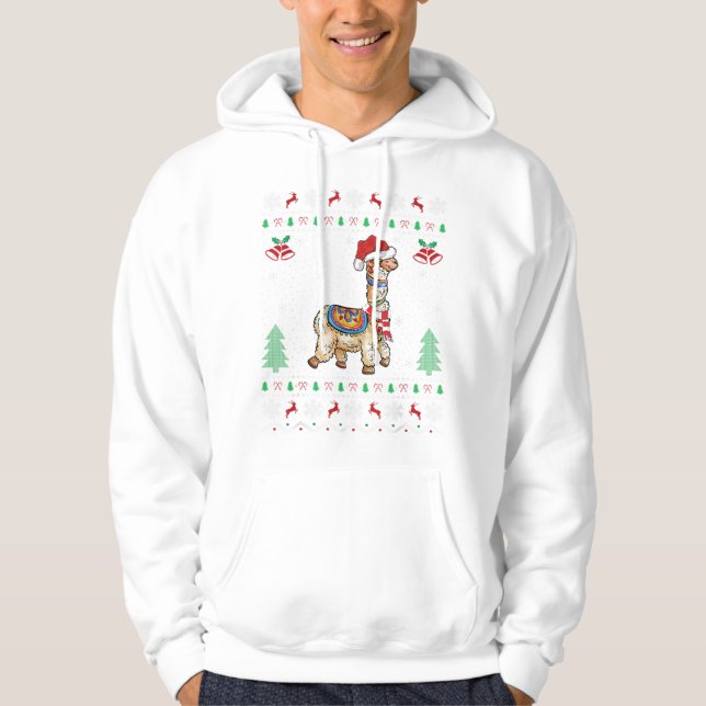 Veste À Capuche Alpaca Llama Lover Xmas Cadeau Laid (Devant)