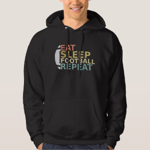 Veste À Capuche Amateur De Football Mange Sleep Football Répétitio