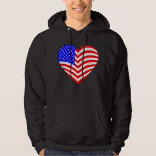 Veste À Capuche américain drapeau coeur usa patriotique