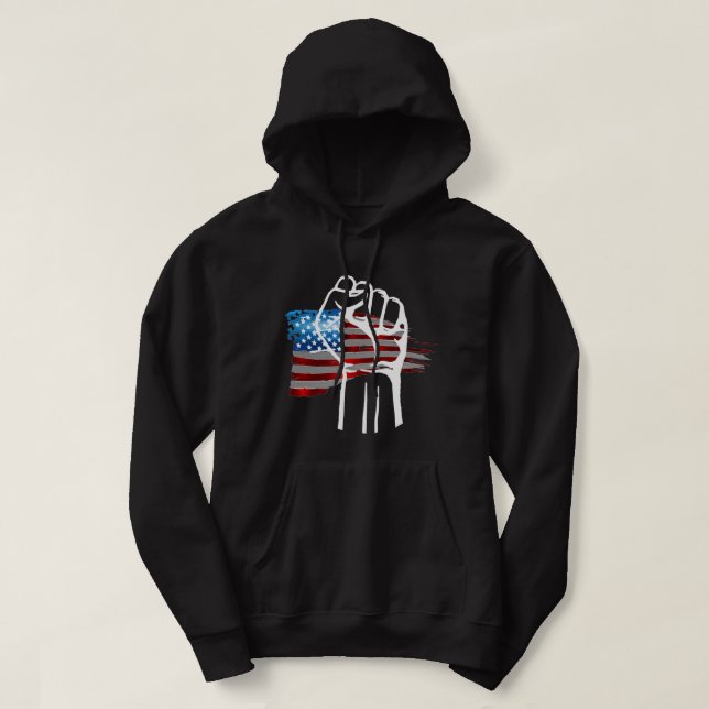Veste À Capuche AMÉRICAIN FIÈRE - blc  (Design devant)