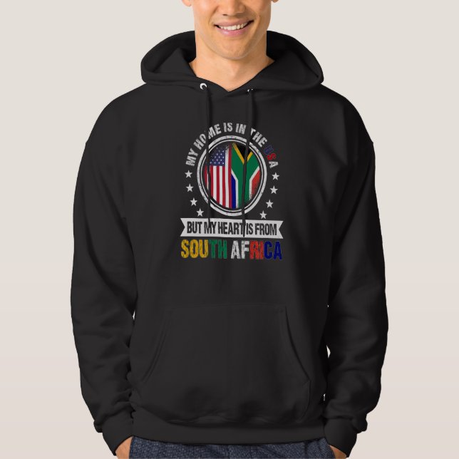 Veste À Capuche American African Flag Heart Afrique du Sud Amériqu (Devant)