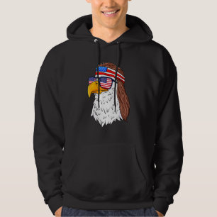 Veste À Capuche American Bald Eagle Mullet 4 juillet Patriot améri