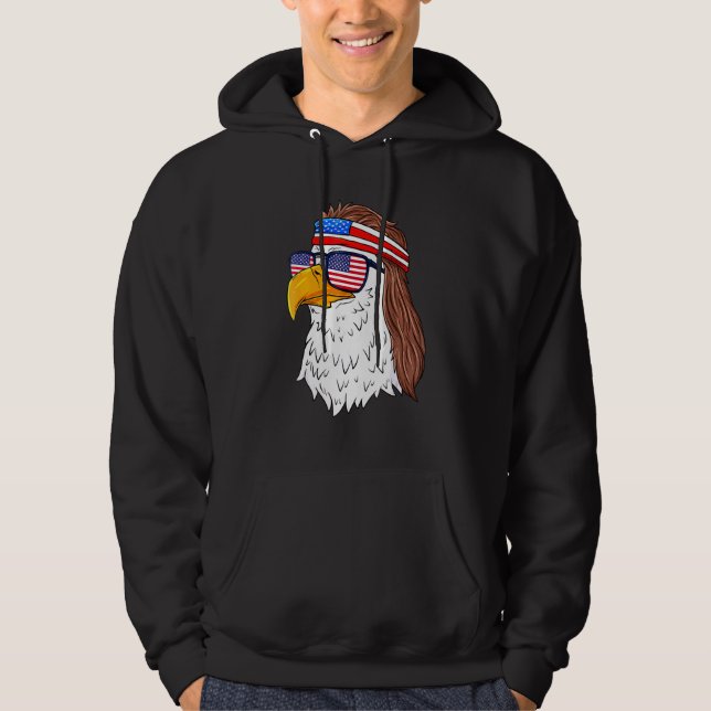 Veste À Capuche American Bald Eagle Mullet 4 juillet Patriot améri (Devant)