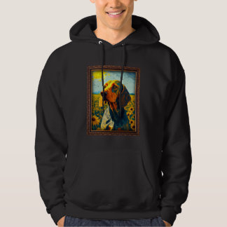 Veste À Capuche American English Coonhound Painting Sunflower Flow