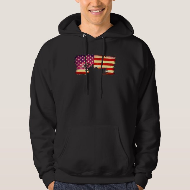 Veste À Capuche American Flag Airboat Captain Racing Tour America  (Devant)
