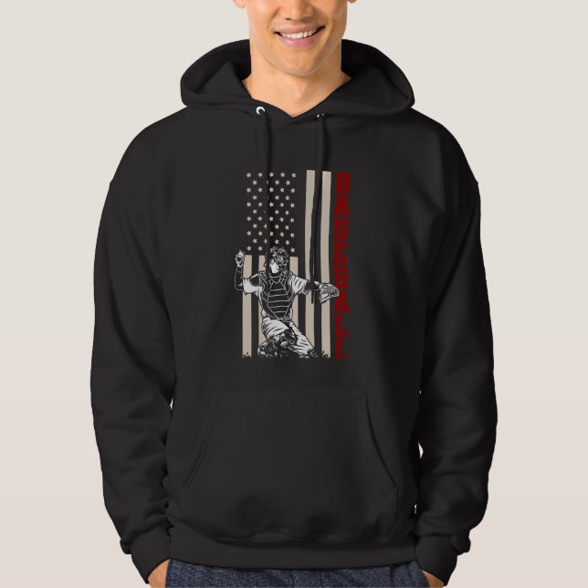 Veste À Capuche American Flag Baseball Capteur US Sportsman (Devant)