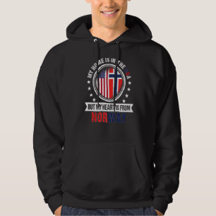 Veste À Capuche American Norwegian Drapeau Heart de Norvège Améric