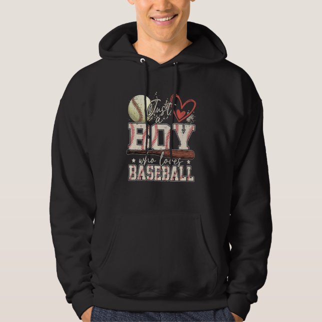 Veste À Capuche American Sport Men Just A Boy Who Loves Baseball G (Devant)