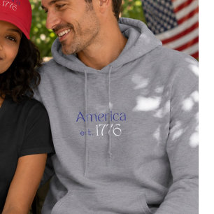 Veste À Capuche Amérique 250 Anniversaire est 1776 Typographie Gri