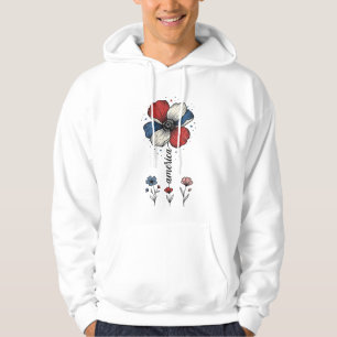 Veste À Capuche Amérique Floral Patriotique Vintage Vector Design_