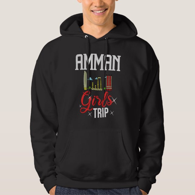 Veste À Capuche Amman Jordan City Trip Skyline Map Travel 1 (Devant)