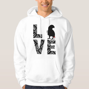 Veste À Capuche Amour du perroquet gris d'Afrique