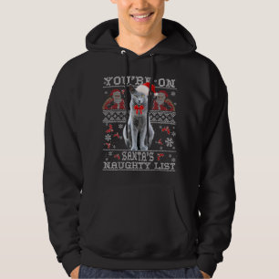 Veste À Capuche Amoureux des chats bleu russe Xmas laide