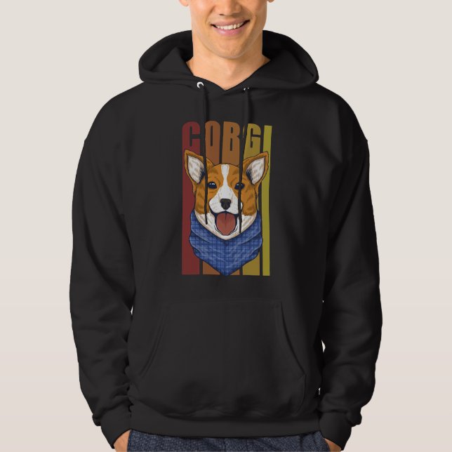 Veste À Capuche Amoureux des chiens Corgi (Devant)