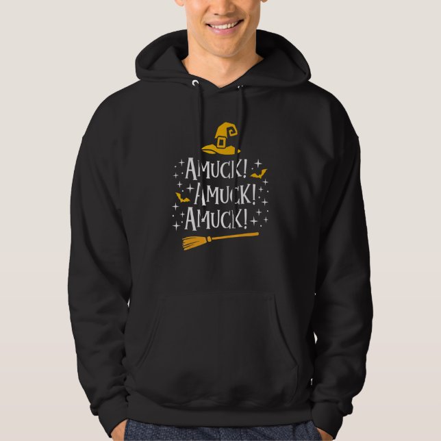 Veste À Capuche Amuck Amuck Amuck Broom Bats Casquette Halloween S (Devant)