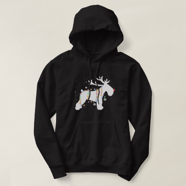 Veste À Capuche Amusant Schnauzer Chien arbre lumières Noël Noël N (Design devant)