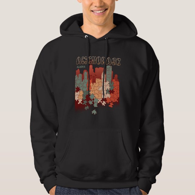 Veste À Capuche Anchorage In Alaska Travel Souvenir (Devant)