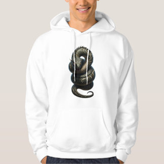 Veste À Capuche Ancien Serpent avec Marques Mystiques Blanches