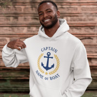 Ancre Votre nom de bateau Capitaine Gold Laurel Bl