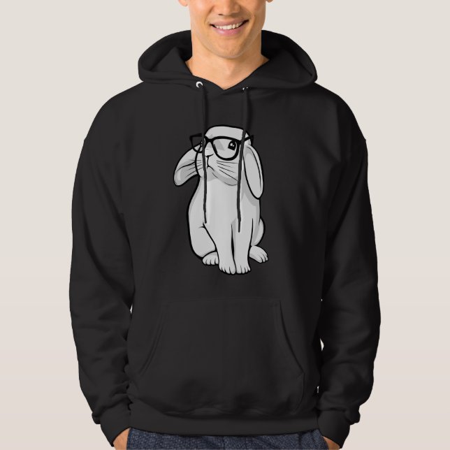 Veste À Capuche Animal familier mignon de lapin de lapin ringard (Devant)
