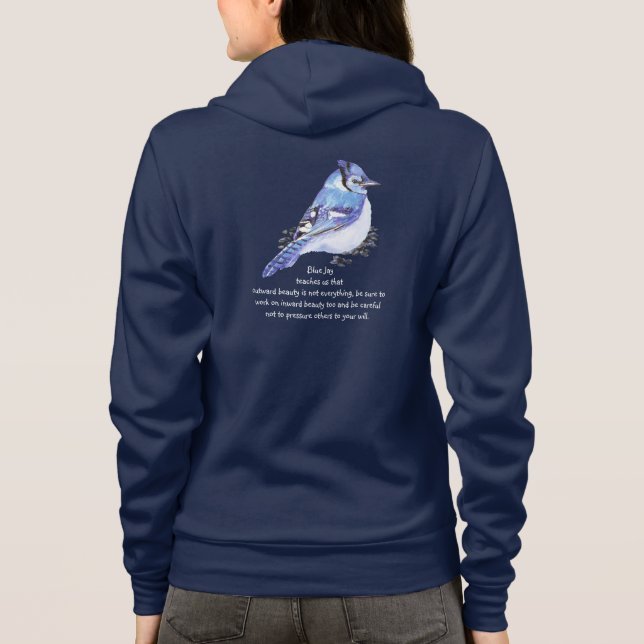 Veste À Capuche Animal Totem Blue Jay Inspiration Nature Guide (Dos)