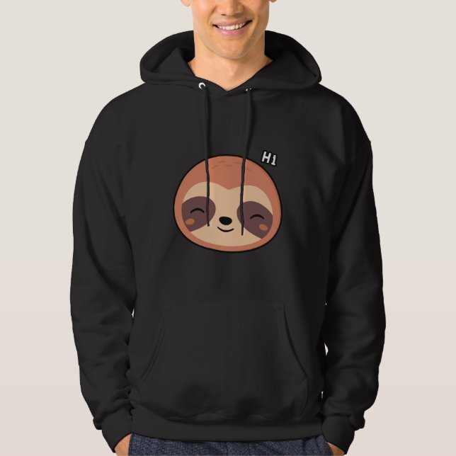 Veste À Capuche Animaux amusants Visages Baby Sloth Photos (Devant)