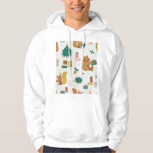 Veste À Capuche Animaux de la forêt de Noël : Vibe Vintage
