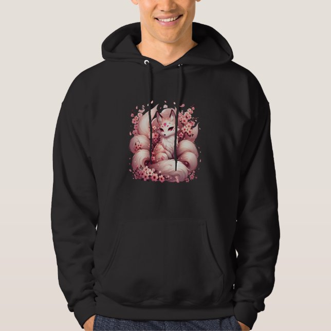 Veste À Capuche Anime Kawaii Kitsune Fox Japanese Nine Tailed Magi (Devant)