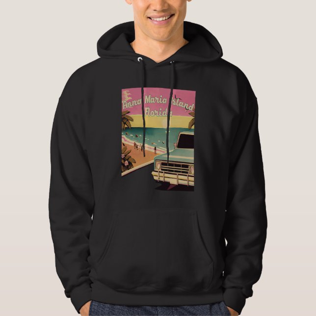 Veste À Capuche Anna Maria Island Retro Beach Vacation Graphics Fl (Devant)