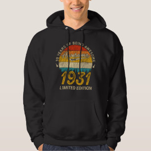 Veste À Capuche anniversaire de 90 ans 1931 stupéfiant depuis 90e 