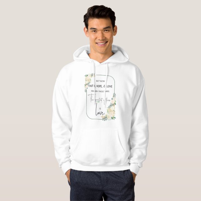 Veste À Capuche Anniversaire du Mariage religieux Foi Espoir Amour (Devant entier)