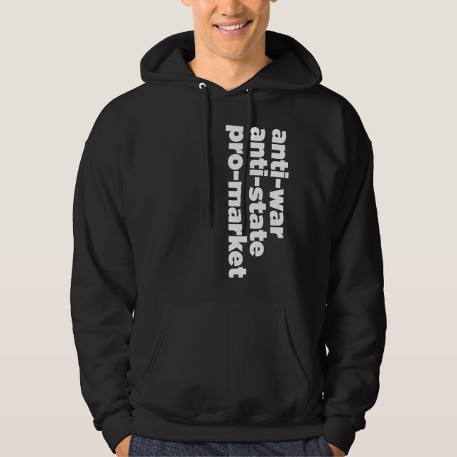 Veste À Capuche Anti-state, pacifiste, chemise de Pro-Market (Devant)