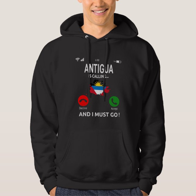 Veste À Capuche Antigua Is Calling Caribbean Vacation Antigua Isla (Devant)