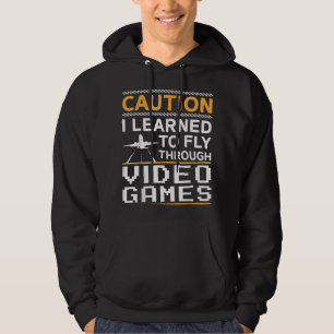 Veste À Capuche Appris À Voler Jeux Vidéo Drôle Avion Pilote Av