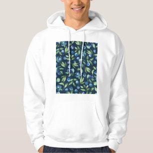 Veste À Capuche Aquarelle Blueberry Dark Arrière - plan Motif