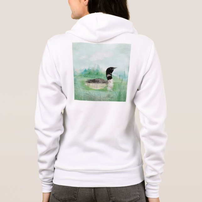 Veste À Capuche Aquarelle Sauvage Oiseau Loin commun art (Dos)