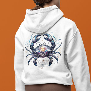 Veste À Capuche Aquarelle tendance Cancer Sweatshirt zodiaque