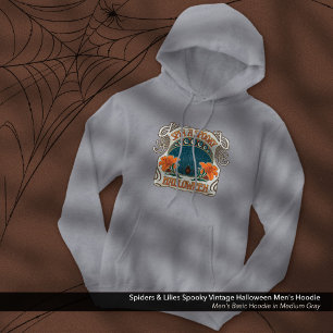 Veste À Capuche Araignées et Lys Éffrayant Vintage Halloween Homme