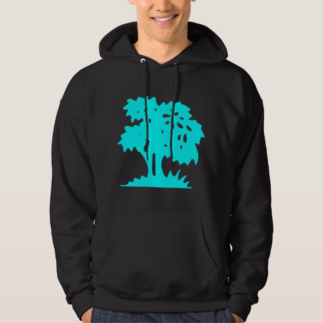 Veste À Capuche Arbre à dessin - Cyan (Devant)