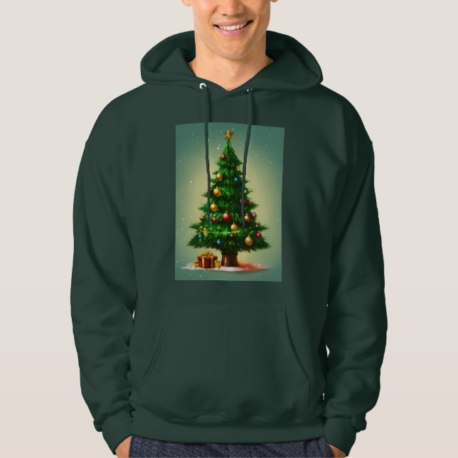 Veste À Capuche arbre de Noël conçu (Devant)