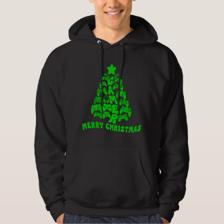 Veste À Capuche Arbre de Noël noir et vert avec contrôleurs