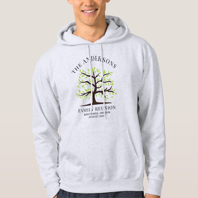 Veste À Capuche Arbre généalogique personnalisé pour réunion de fa (Devant)