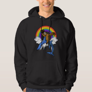 Veste À Capuche Arc-en-ciel drôle de requin d'océan d'équitatio
