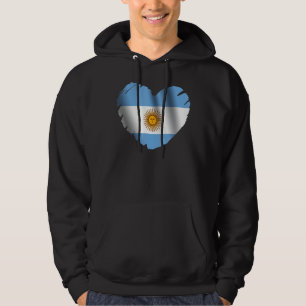 Veste À Capuche Argentine Drapeau Sur La Forme Du Coeur Argent Arg