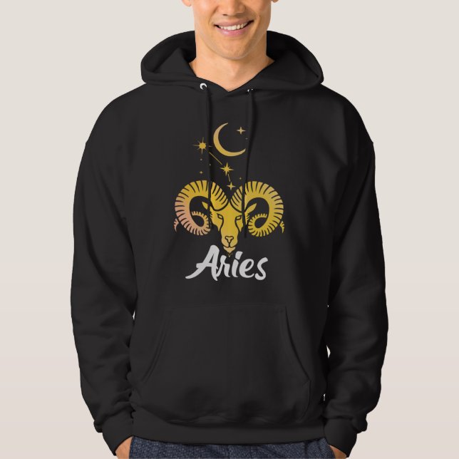 Veste À Capuche Aries Horoscope Zodiac Sign Born March April (Devant)